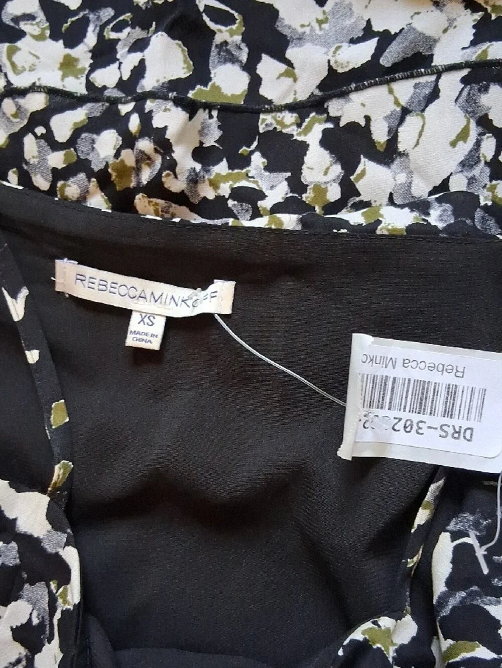 Rebecca Minkoff Black and White Tiered Spaghetti Strap Dress